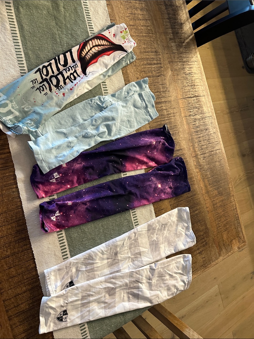 Assorted Colorful Arm Wraps Galaxy, White, Light Blue, Graphic